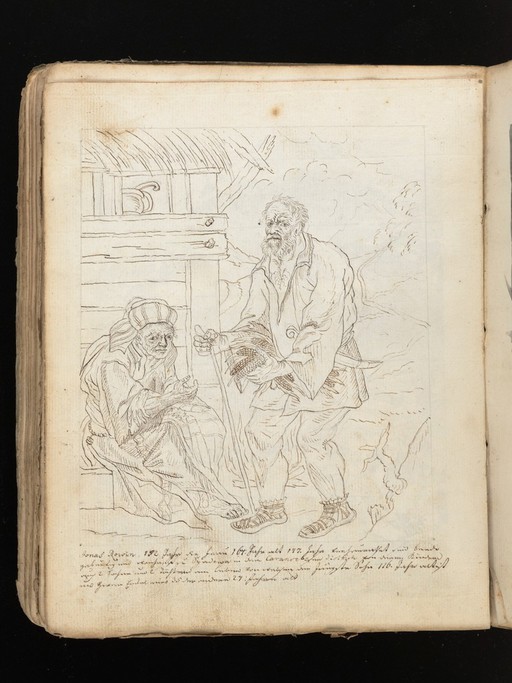 Allegorical and sacred subjects, and hermits. Drawings, ca. 1740.