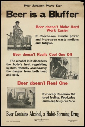 The supposed benefits of beer are illusory. Colour lithograph, ca. 1920.