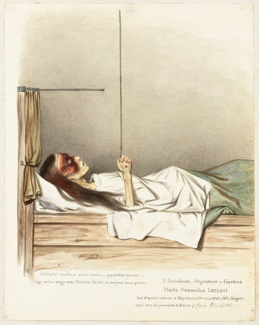 Maria Domenica Lazzari, with stigmata, watercolour 1846