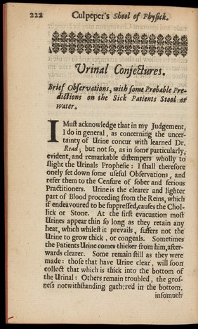 Culpeper's School of physick ... The narrative of the authors life is prefixed ... together with the testimony of his late wife, Mrs. Alice Culpeper, and others / [Nicholas Culpeper].