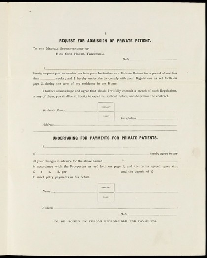 High Shot House, St. Margarets, Twickenham, Middlesex ... / resident medical superintendent: Thelwell Pike.