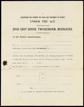 High Shot House, St. Margarets, Twickenham, Middlesex ... / resident medical superintendent: Thelwell Pike.