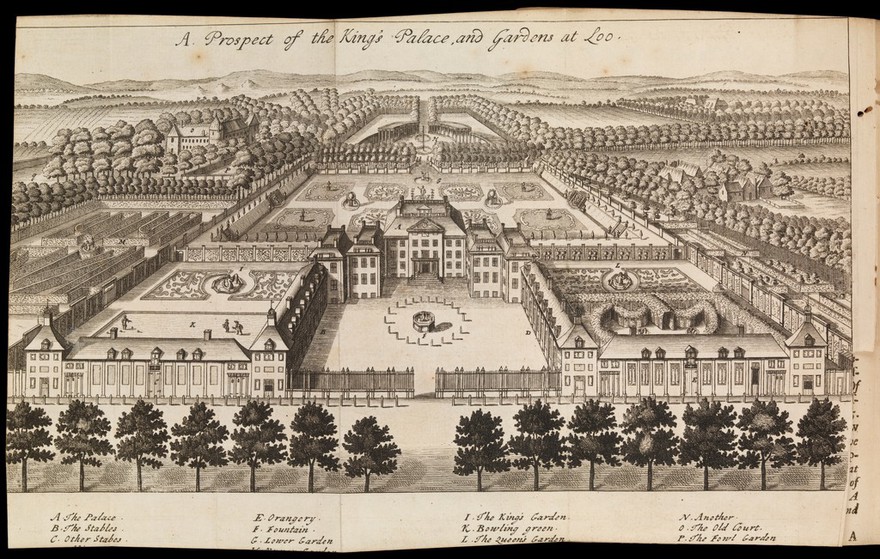 A description of the King's Royal Palace and Gardens at Loo. Together with a short account of Holland, in which there are observations relating to [its inhabitants and] their diseases / Walter Harris.