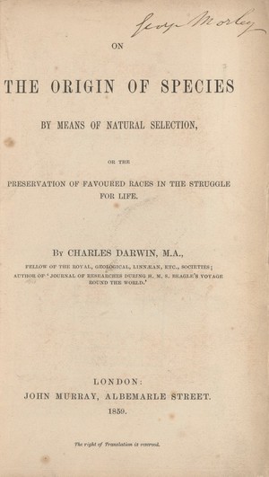 view The Origin of the Species, by Charles Darwin