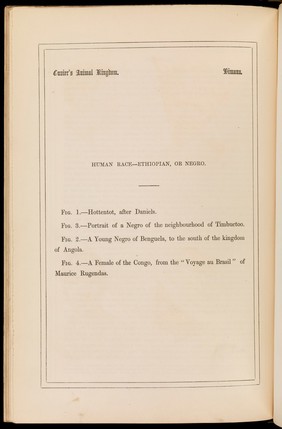 The animal kingdom arranged after its organization. Forming a natural history of animals, and an introduction to comparative anatomy / By the late Baron Georges Cuvier, Tr. and adapted to the present state of science. The Mammalia, birds, and reptiles, by Edward Blyth, the fishes and Radiata, by Robert Mudie, the molluscous animals by George Johnston, M.D., the articulated animals, by J. O. Westwood, F.L.S.