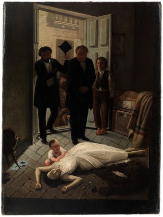 Yellow fever in Buenos Aires, 1871. Oil painting by Juan Manuel Blanes.