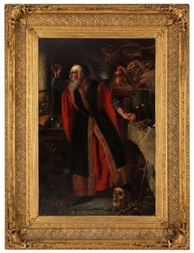 An alchemist. Oil painting by E.C. Barnes.