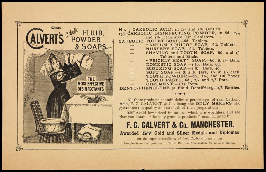 Use Calvert's carbolic fluid, powder & soaps : the most effective disinfectants / F.C. Calvert & Co.