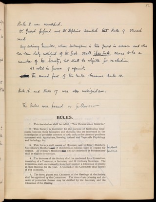 Biochemical Society Minute Book