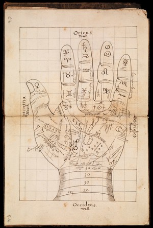 view Hand covered in various symbols