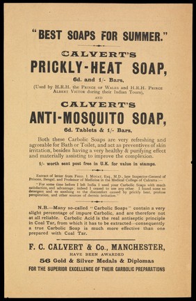 Advertisment for Calvert's Soaps