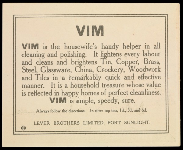 Advertisment for Vim