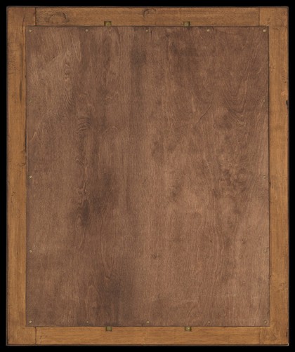 The head of a man composed of writhing nude figures. Oil painting by F. Balbi.