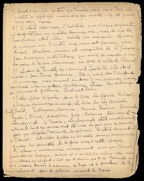 Les monuments alchimiques de Paris. L'unité de la matière. Author's holograph MSS. The first work contains a rough pen-drawing of the tomb of Étienne Yves 1467 in Nôtre Dame de Paris. Produced in Paris. From the Library of Lionel Hauser of Paris with his press-mark label 'L.H.61'.