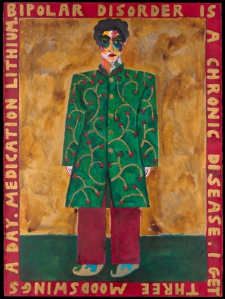 Josephine King, wearing Indian dress. Ink painting by Josephine King, 2007.