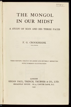 Title page from 'The Mongol in our midst...'