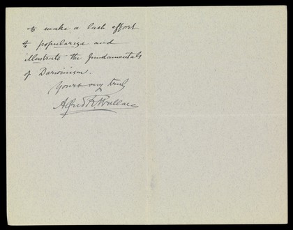 Letters written by Alfred Russel Wallace
