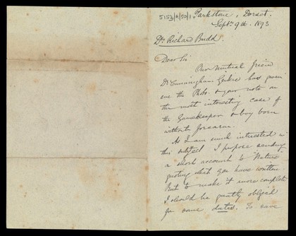 Letter from Alfred Russel Wallace to Richard Budd 9 Sep 1893