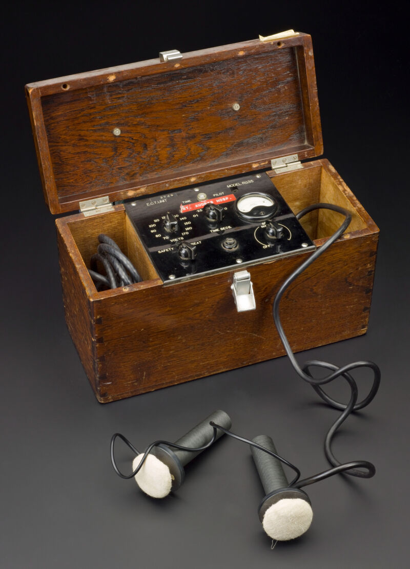 Sold at Auction: Antique Electroconvulsive Therapy (ECT) device.
