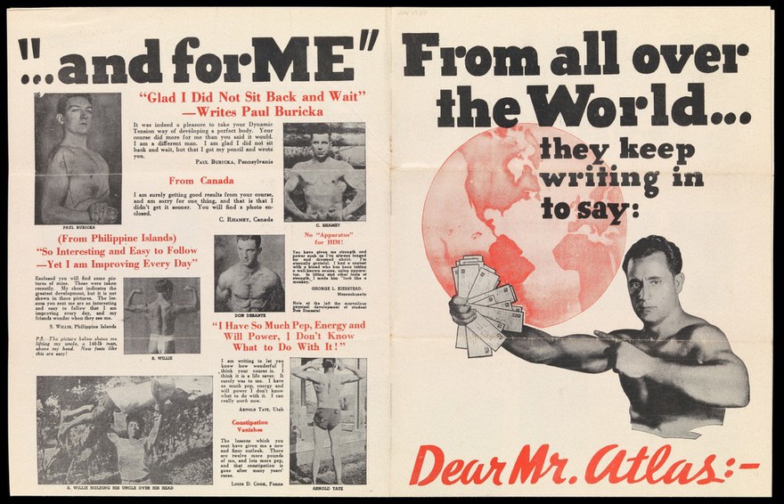 From all over the world... : they keep writing in to say: Dear Mr. Atlas ... "look what you have done for ME" / Charles Atlas.