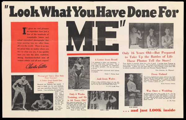 From all over the world... : they keep writing in to say: Dear Mr. Atlas ... "look what you have done for ME" / Charles Atlas.