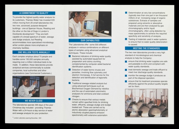 Thames Water: Laboratories leaflet