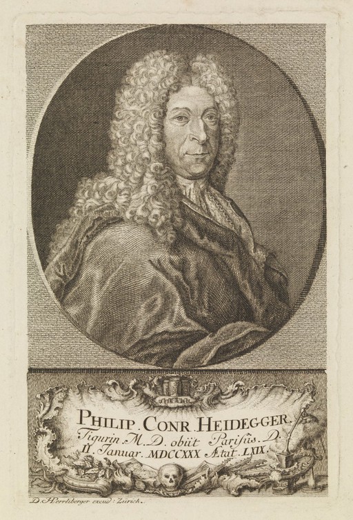 Philipp Conrad Heidegger. Etching by D. Herrliberger, ca. 1730