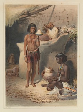 Nubian Females: Kanoosee Tribe. Philae. In Oriental album : characters, costumes, and modes of life, in the valley of the Nile / with descriptive letter-press by James Augustus St. John ; illustrated from designs taken on the spot by E. Prisse.