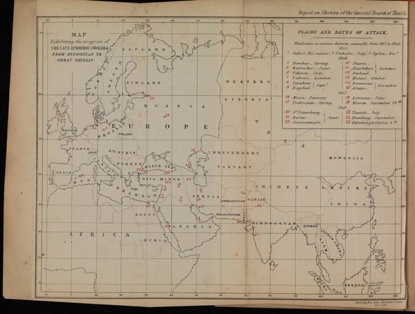 Map Exhibiting the Progress of the Late Epidemic Cholera...