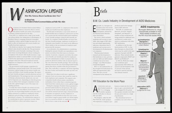 Page 10-11 of Wellcome News, March 1993 issue