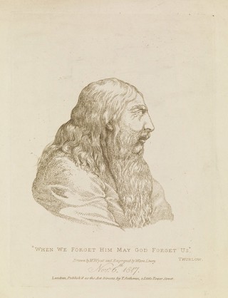 King George III of the United Kingdom. Etching by W. Lowry, 1817, after M.C. Wyatt.