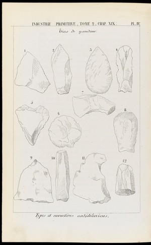 view Diagrams showing the characteristics of antediluvian flints