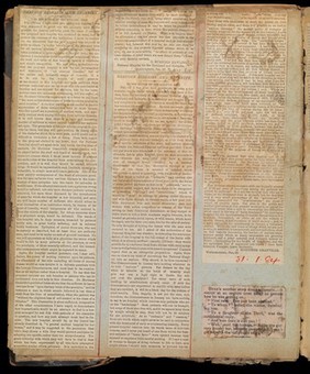 MS. 6789, Newspaper cuttings