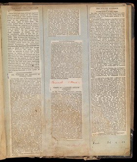 MS. 6789, Newspaper cuttings