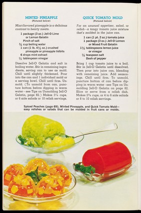 Illustrated recipes: 'Minted Pineapple', 'Quick Tomato Mold'