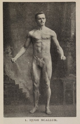 Photograph of Hugh McAllum, muscleman from New Zealand.