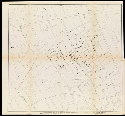 A map taken from a report by Dr. John Snow