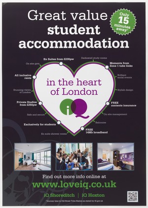 Poster advertising student accommodation in London | Wellcome Collection