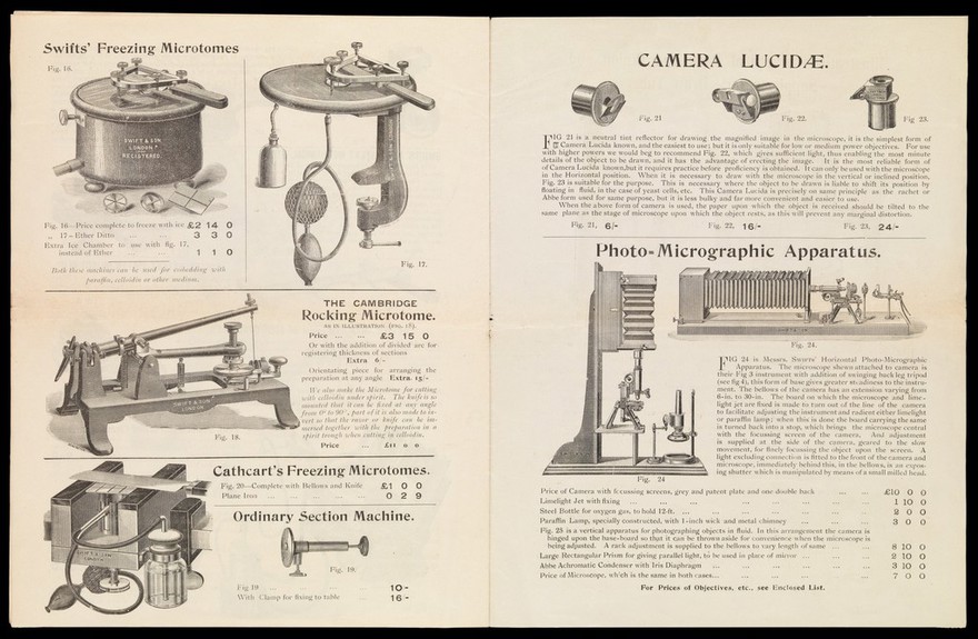 Swift & Son's new patent microscope. Front page of catalogue