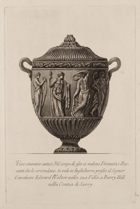 A marble urn. Etching by G.B. Piranesi, ca. 1770.