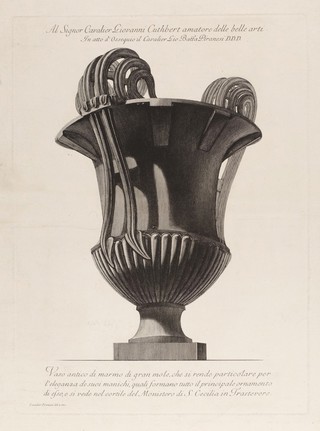 A marble vase. Etching by G.B. Piranesi, ca. 1770.