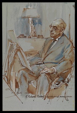 view C. Robert Rudolf. Drawing by H.A. Freeth, 1966.