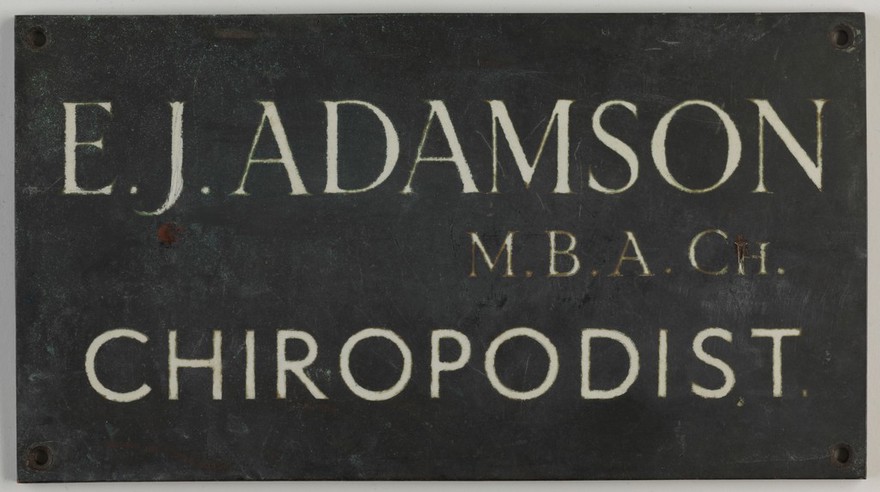 Adamson's chiropodist plaque