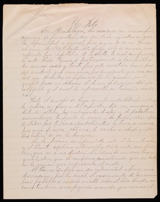 Un feto - a handwritten case study of an teratological case