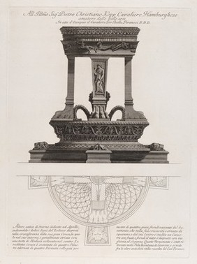 A marble altar to Apollo. Etching by G.B. Piranesi, ca. 1770.