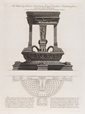 view A marble altar to Apollo. Etching by G.B. Piranesi, ca. 1770.