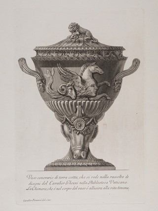 A marble tripod. Etching by G.B. Piranesi, ca. 1770.
