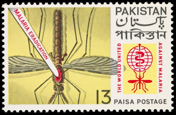 Malaria eradication : the world united against malaria : 13 paisa postage / Pakistan.