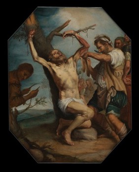 Martyrdom of Saint Bartholomew. Oil painting after Jusepe de Ribera.