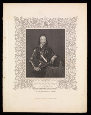 King Charles I. Engraving by J.H. Robinson after A. van Dyck.